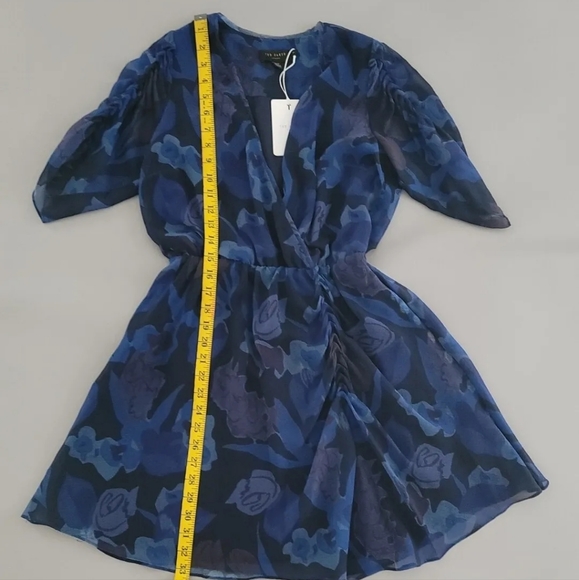 Ted Baker Juleah Floral Ruched Sleeve Detail Mini Dress 1 TB (4 US) $295 - Picture 10 of 13